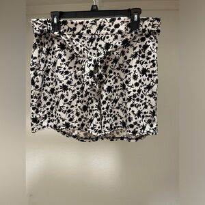 New black and beige floral shorts